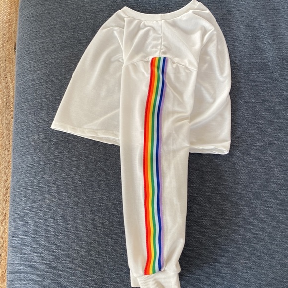 An adorable neon rainbow crop women small - Picture 2 of 2